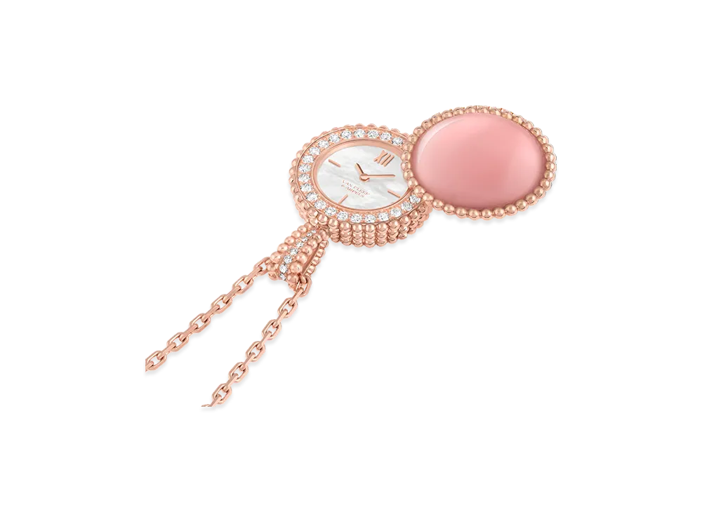 Van Cleef & Arpels Perlee secret pendant watch "18K Rose gold/Quartz/Diamond/Mother-of-pearl"