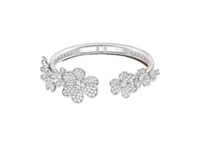 Van Cleef & Arpels Frivole bracelet 7 flowers medium model "18K White gold/Diamond"
