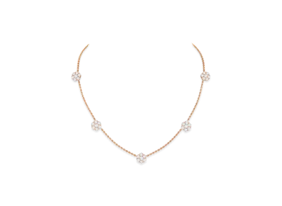 Van Cleef & Arpels Fleurette necklace 5 motifs "18K Rose gold/Diamond"