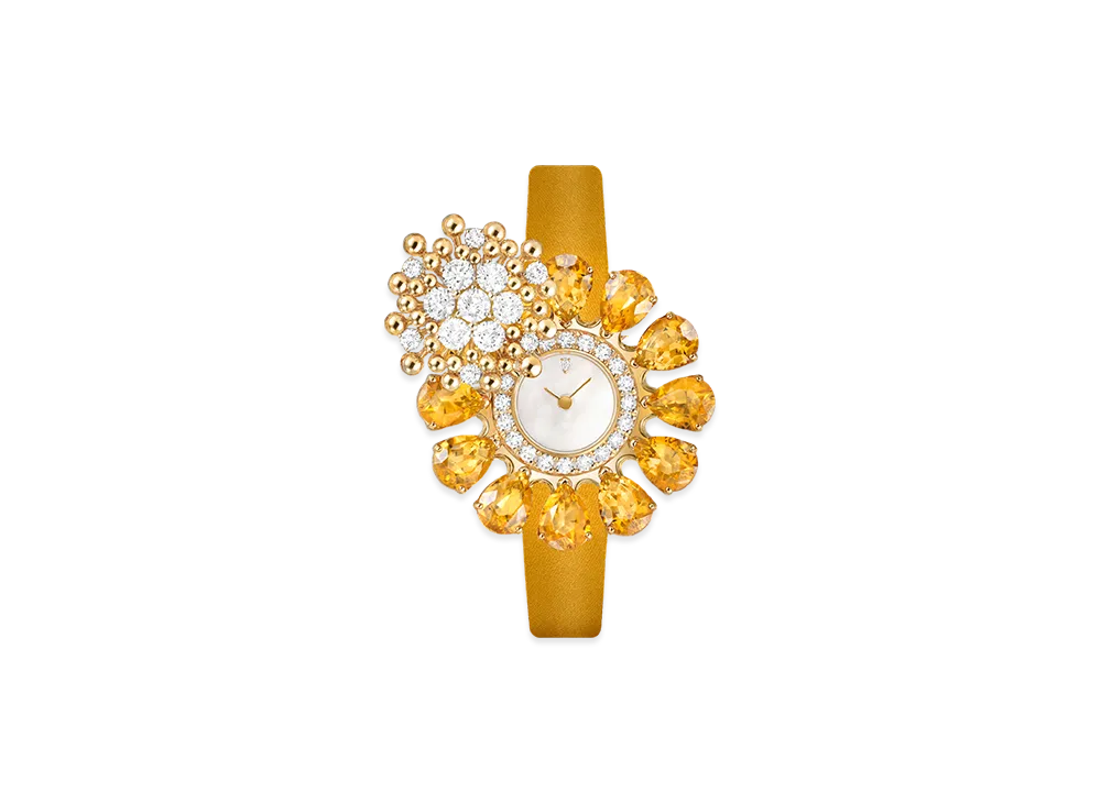 Van Cleef & Arpels Fleurette Secret watch "18K Yellow gold/Citrine/Diamond/Mother-of-pearl"