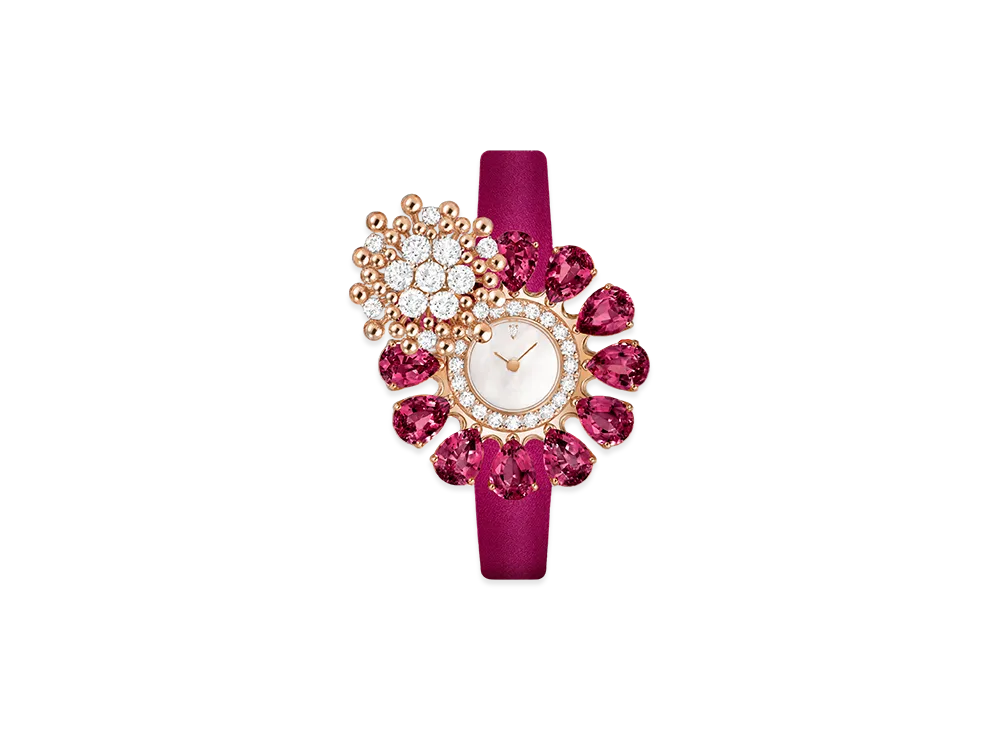 Van Cleef & Arpels Fleurette Secret watch "18K Rose gold/Diamond/Mother-of-pearl/Rhodonite"