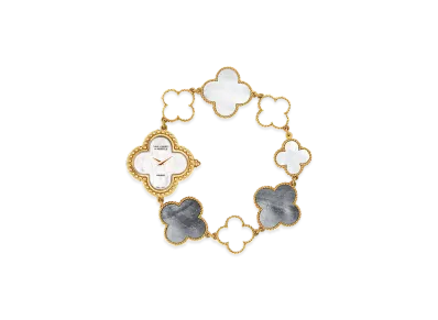 Van Cleef & Arpels Alhambra small model watch "18K Yellow gold/Onyx/Mother-of-pearl"