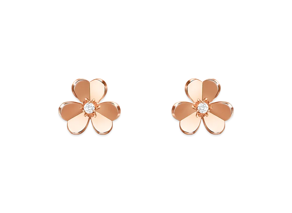 Van Cleef & Arpels Frivole earrings small model "18K Rose gold/Diamond"
