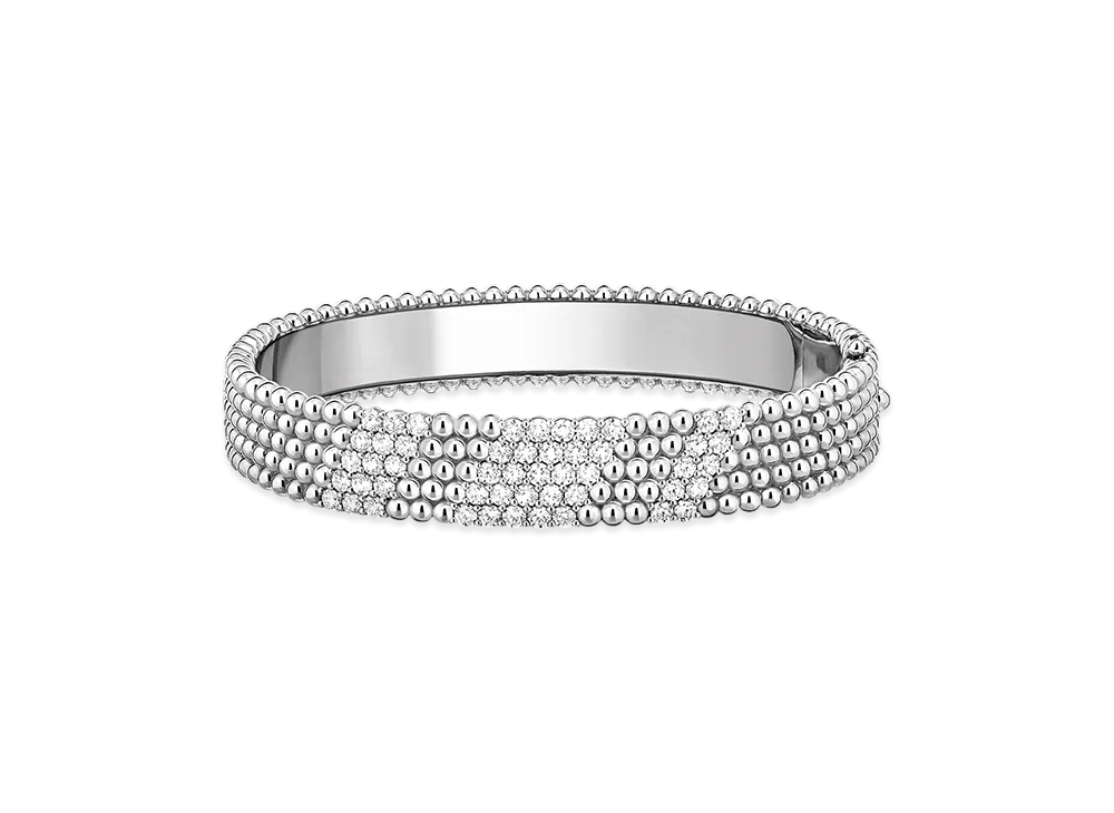 Van Cleef & Arpels Perlee diamonds bracelet 5 rows medium model "18K White gold/Diamond"