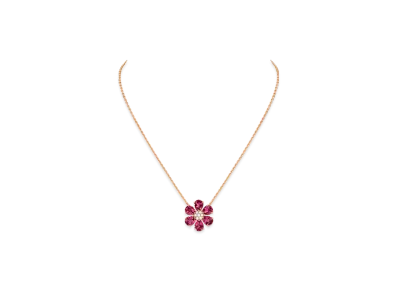 Van Cleef & Arpels Fleurette pendant "18K Rose gold/Diamond/Rhodonite"