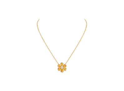 Van Cleef & Arpels Fleurette pendant "18K Yellow gold/Citrine/Diamond"