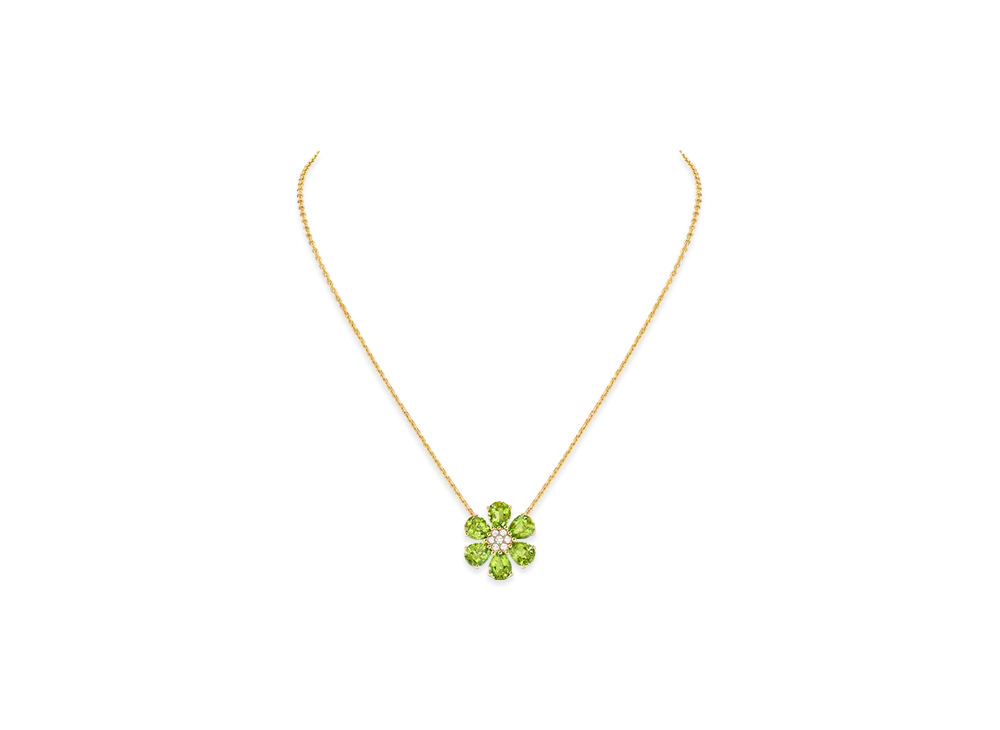 Van Cleef & Arpels Fleurette pendant "18K Yellow gold/Diamond/Peridot"