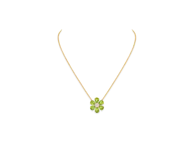 Van Cleef & Arpels Fleurette pendant "18K Yellow gold/Diamond/Peridot"