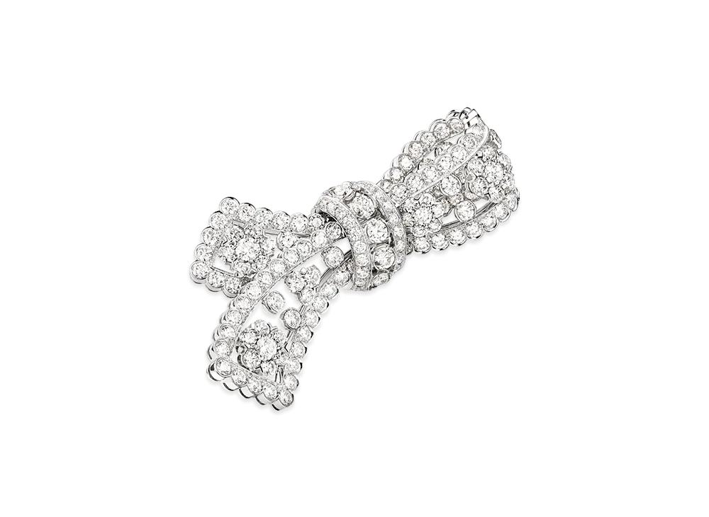 Van Cleef & Arpels Snowflake Noeud clip "18K White gold/Diamond"