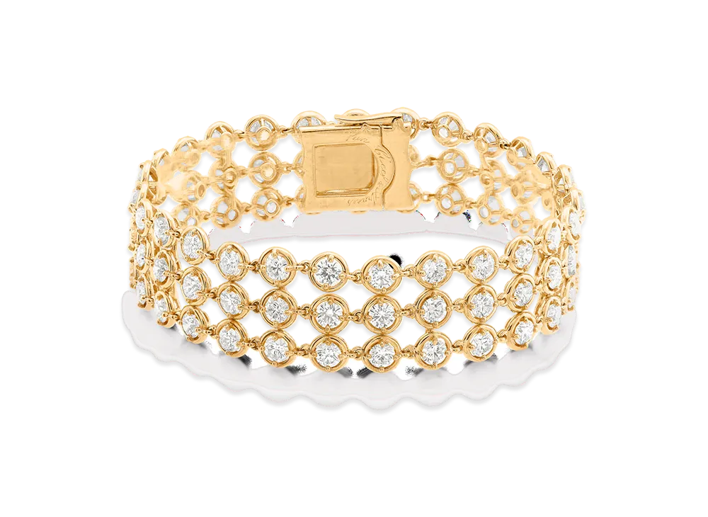 Van Cleef & Arpels Palmyre bracelet 3 rows model "18K Yellow gold/Diamond"
