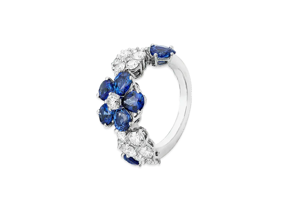 Van Cleef & Arpels Folie des Pres ring "18K White gold/Sapphire/Diamond"