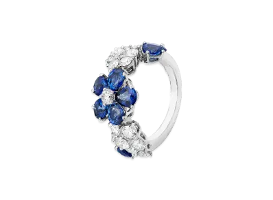 Van Cleef & Arpels Folie des Pres ring "18K White gold/Sapphire/Diamond"