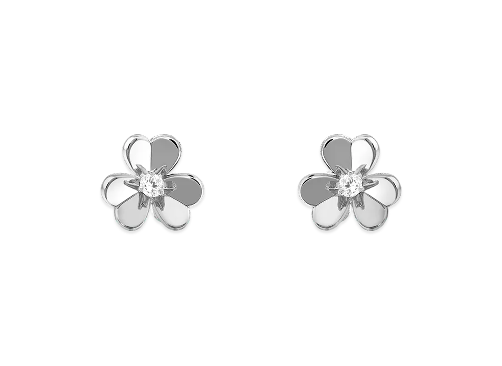 Van Cleef & Arpels Frivole earrings mini model "18K White gold/Diamond"