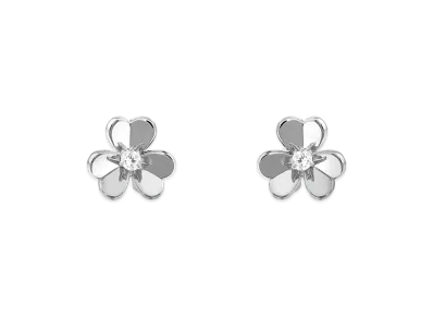 Van Cleef & Arpels Frivole earrings mini model "18K White gold/Diamond"