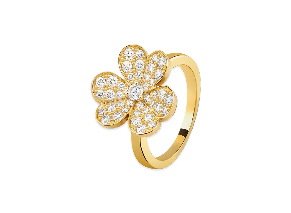 Van Cleef & Arpels Frivole ring 1 flower small model "18K Yellow gold/Diamond"