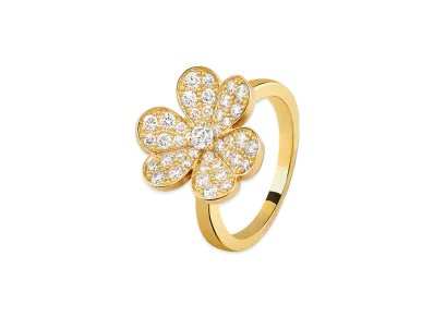 Van Cleef & Arpels Frivole ring 1 flower small model "18K Yellow gold/Diamond"
