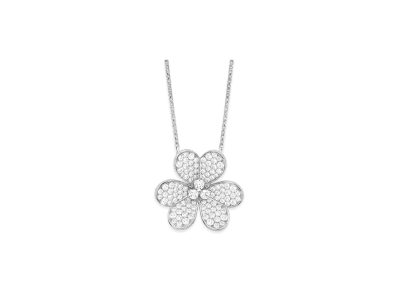 Van Cleef & Arpels Frivole clip pendant very large model "18K White gold/Diamond"