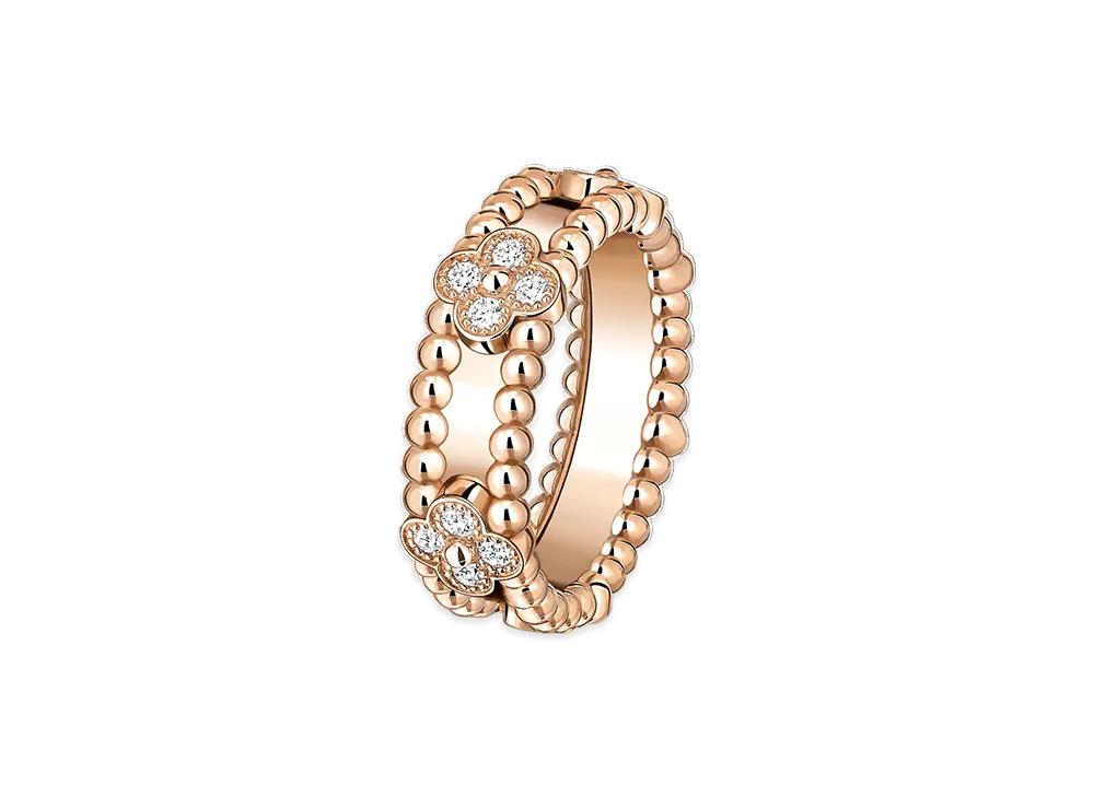 Van Cleef & Arpels Perlee sweet clovers ring "18K Rose gold/Diamond"