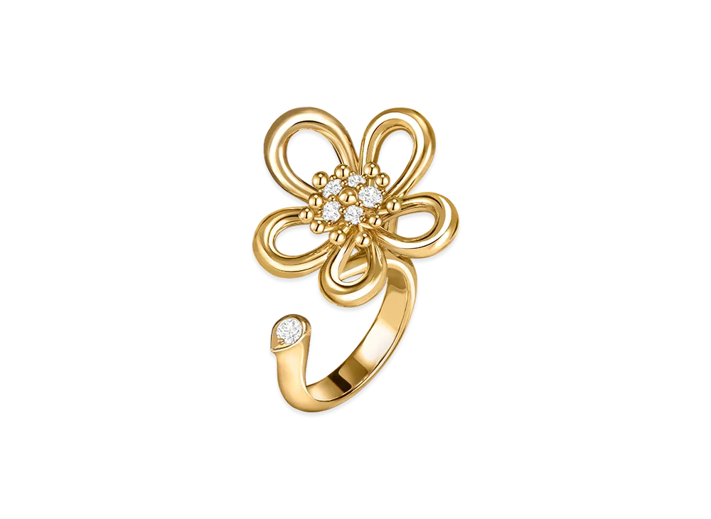 Van Cleef & Arpels Flowerlace Entre les Doigts ring "18K Yellow gold/Diamond"