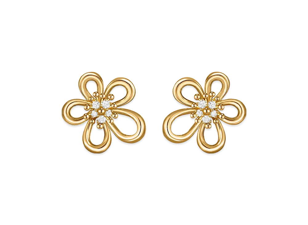 Van Cleef & Arpels Flowerlace earrings "18K Yellow gold/Diamond"