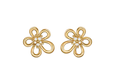 Van Cleef & Arpels Flowerlace earrings "18K Yellow gold/Diamond"