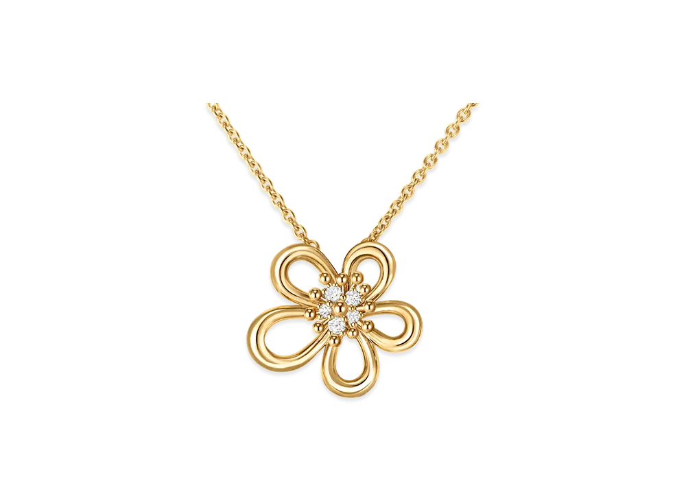 Van Cleef & Arpels Fleurette pendant "18K Yellow Gold/Diamond"