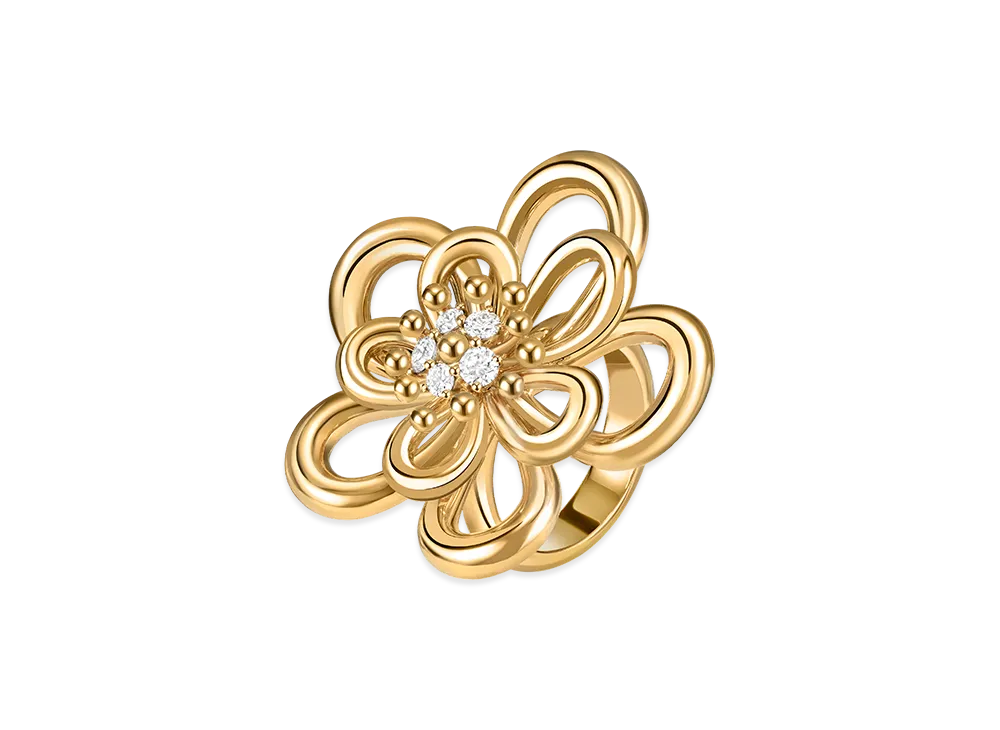 Van Cleef & Arpels Flowerlace ring "18K Yellow gold/Diamond"