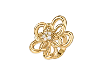 Van Cleef & Arpels Flowerlace ring "18K Yellow gold/Diamond"