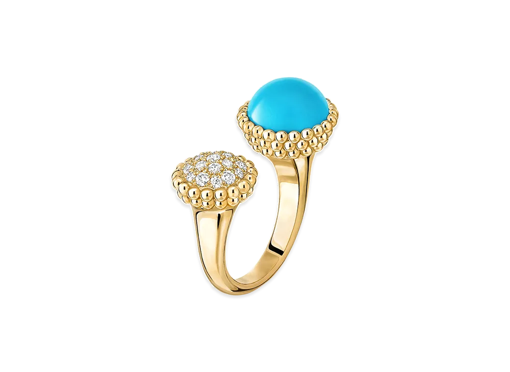 Van Cleef & Arpels Perlee couleurs Entre les Doigts ring "18K Yellow gold/Turquoise/Diamond"