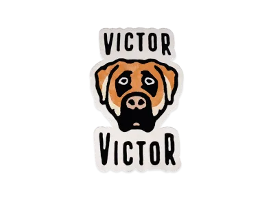 Victor Victor Worldwide Dog Logo Area Rug "White"