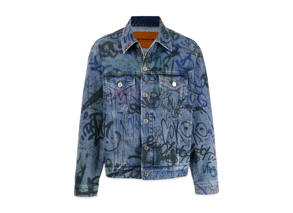 VETEMENTS Print Denim Jacket "Blue"