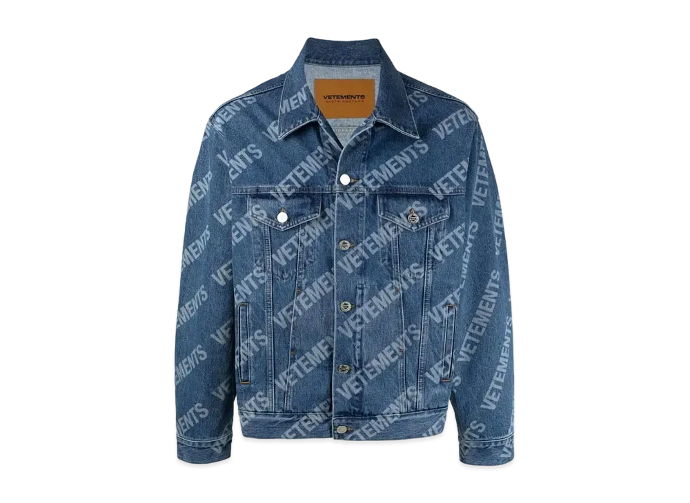 VETEMENTS VETEMENTS Logo Print Denim Jacket "Blue"