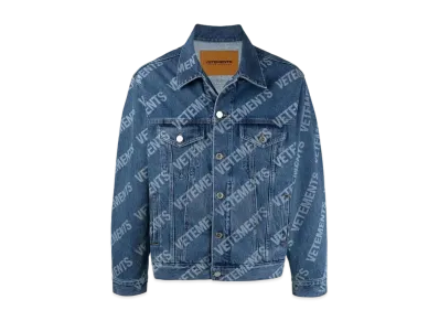 VETEMENTS VETEMENTS Logo Print Denim Jacket "Blue"