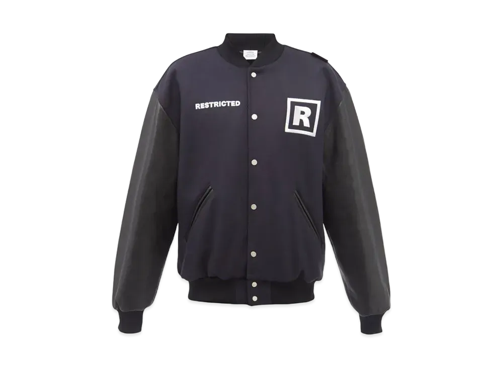 VETEMENTS 18+ RESTRICTED COLLEGE JACKET "Navy"