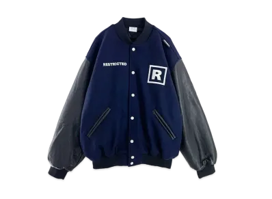 VETEMENTS 18+ RESTRICTED COLLEGE JACKET "Blue"