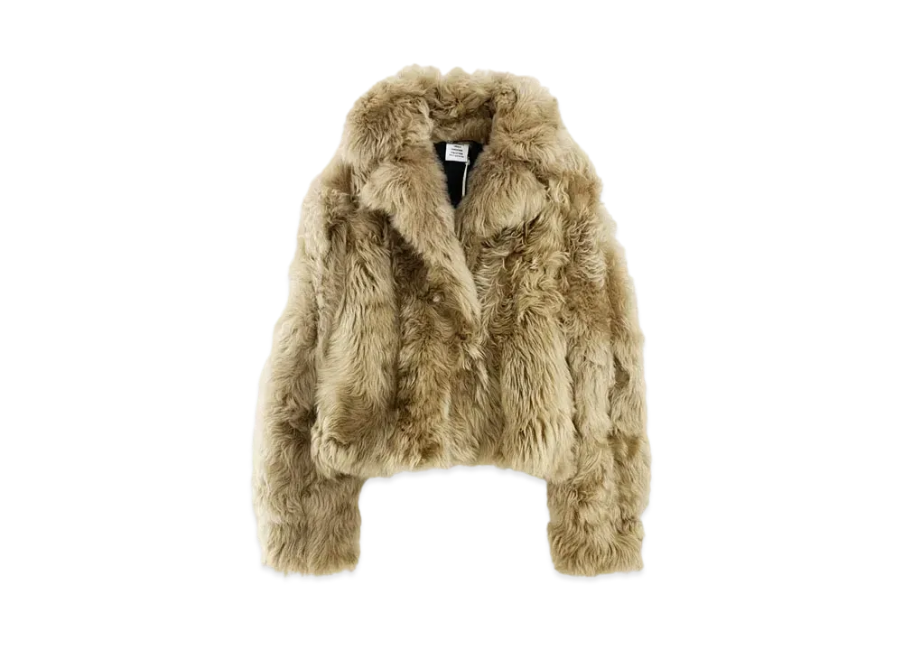 VETEMENTS Cropped Shearling Coat "Black"