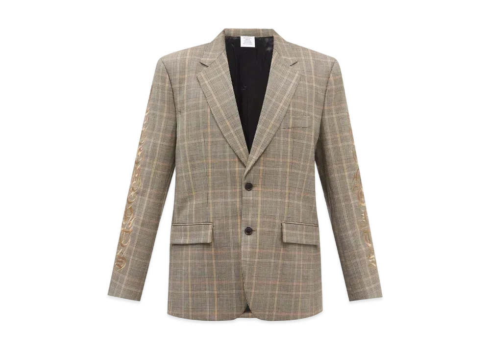 VETEMENTS Check Twill Suit Jacket "Tan"