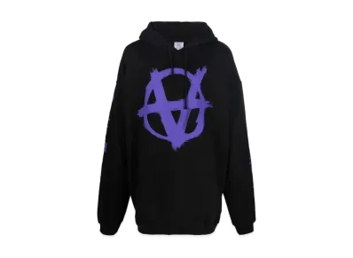 VETEMENTS Double Anarchy Logo Parker "Black Purple"