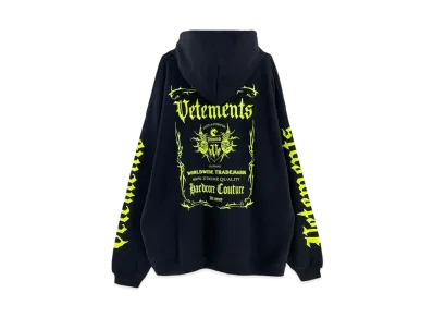 VETEMENTS Label Print ed Parker "Black Neon Green"