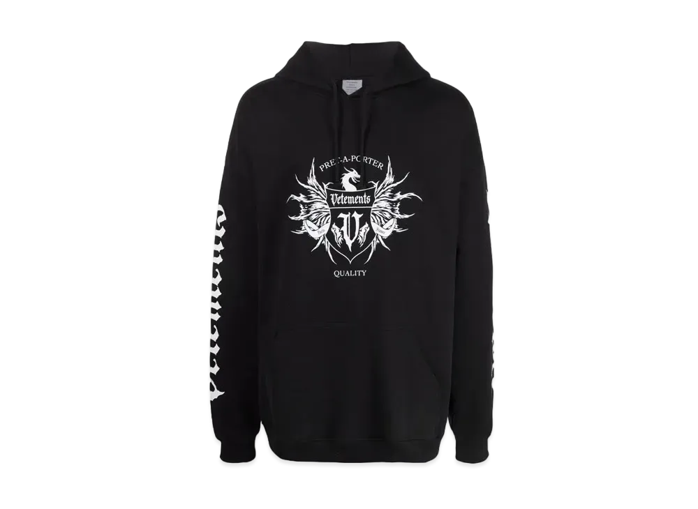 VETEMENTS Label Print ed Parker "Black"