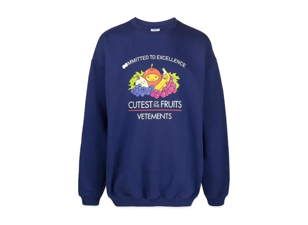 VETEMENTS Cutest of Fruits Print ed Sweatshirt "Blue"