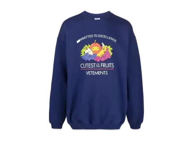 VETEMENTS Cutest of Fruits Print ed Sweatshirt "Blue"