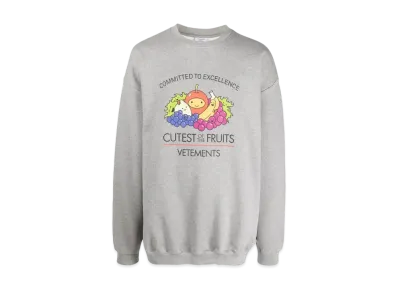 VETEMENTS Cutest of Fruits Print ed Sweatshirt "Grey"