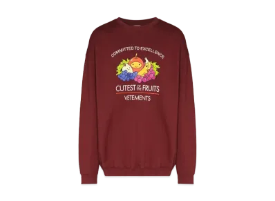 VETEMENTS Cutest of Fruits Print ed Sweatshirt "Bordeaux"