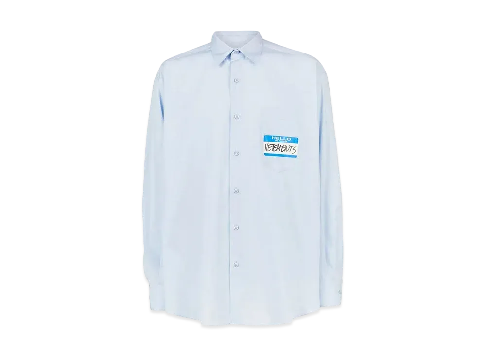 VETEMENTS My Name IS Check Shirt "Blue"
