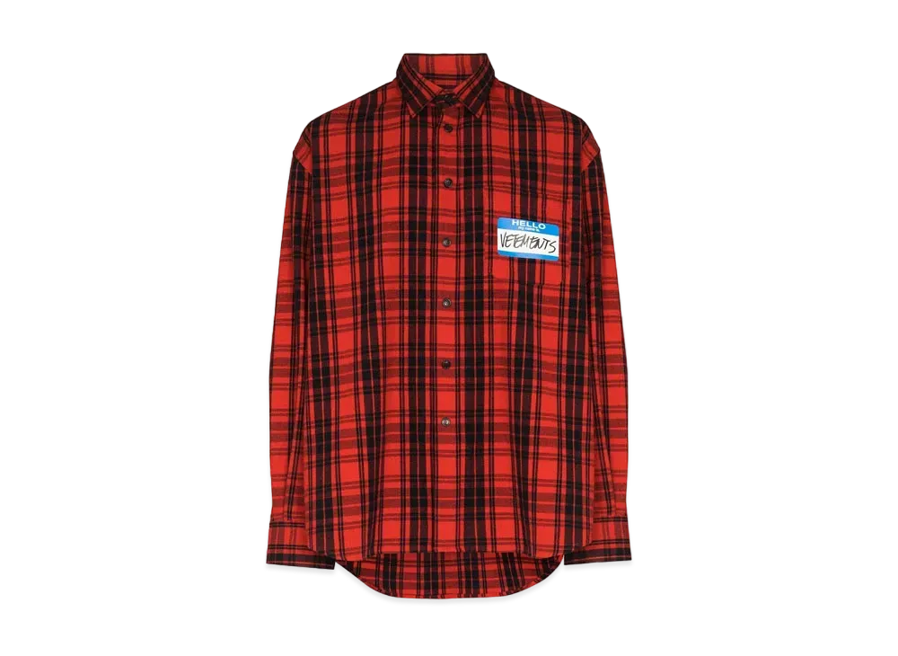 ヴェトモン マイ ネーム イズ チェック シャツ "レッド"