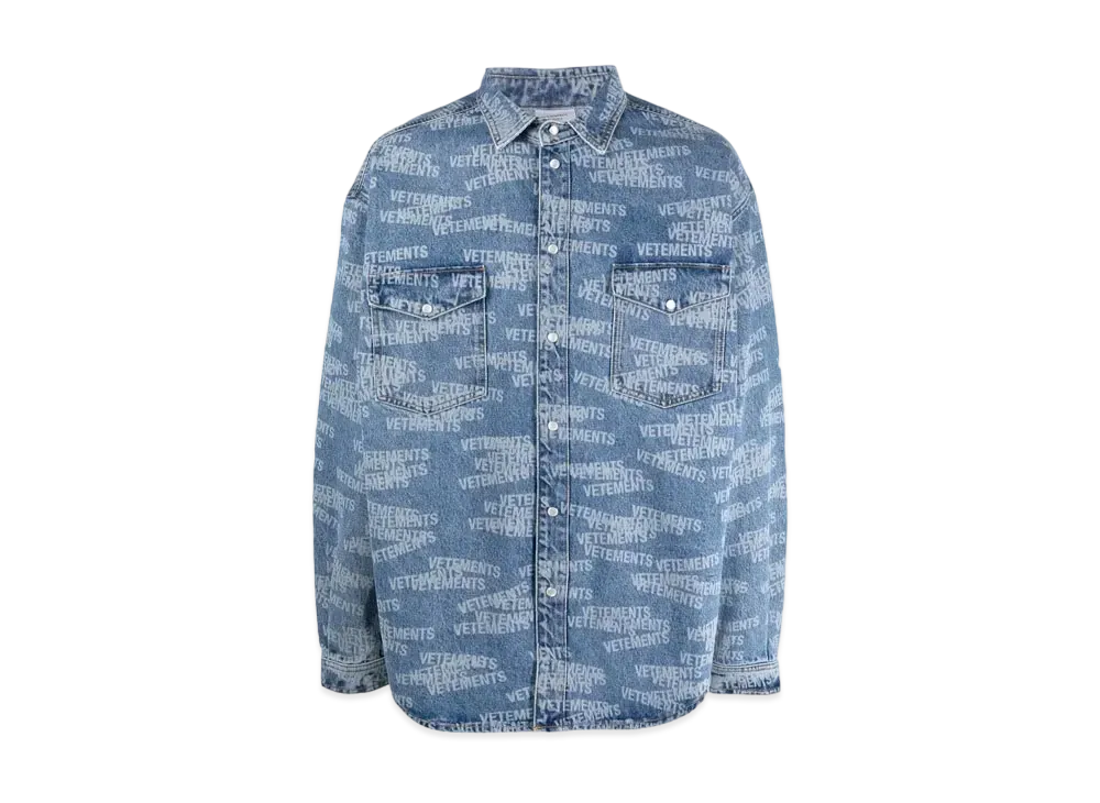 VETEMENTS VETEMENTS Logo Denim Shirts "Blue"