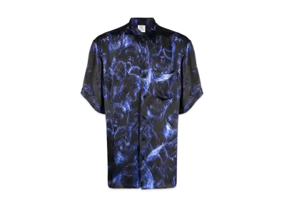 VETEMENTS Skull Print ed Short Sleeve Shirt "Blue"