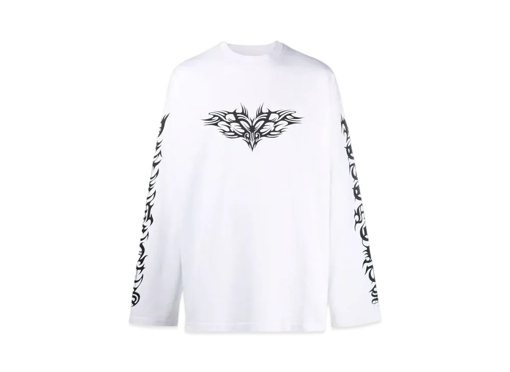 VETEMENTS Gothic Print ed Long T-shirt "White"