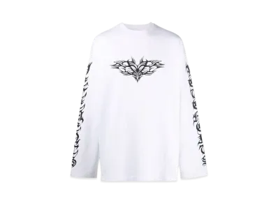 VETEMENTS Gothic Print ed Long T-shirt "White"